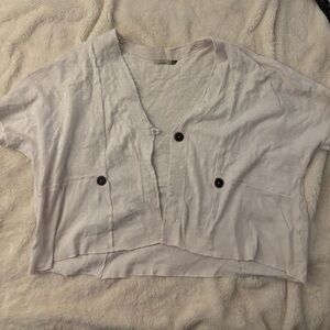 Chalet White Button Down Women's Top